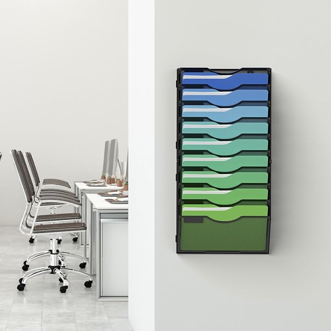 Kuntine.B Wall File Organizer Office Hanging Magazine Holder Wall File Organizer - Image 6