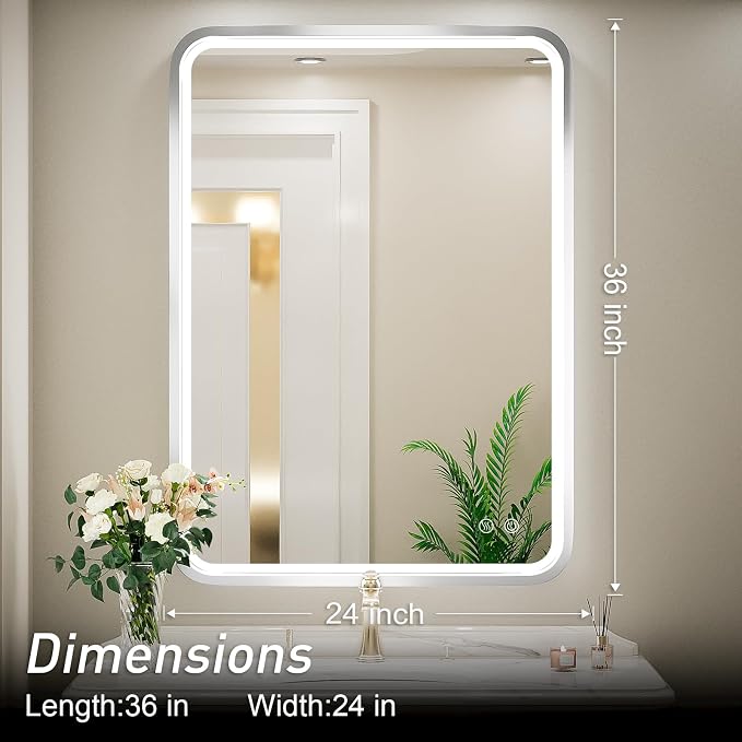 24x36 Inch LED Bathroom Mirror - Image 7