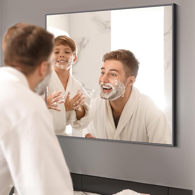 KOCUUY Black Bathroom Mirror, 36x36 Inch Square Mirror - Image 8