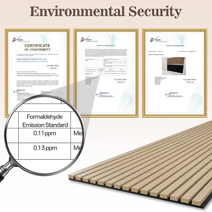4 Pack Wood Panels for Wall, 47.24" x 23.81" Acoustic Wood Slat Wall Panel for - Image 5