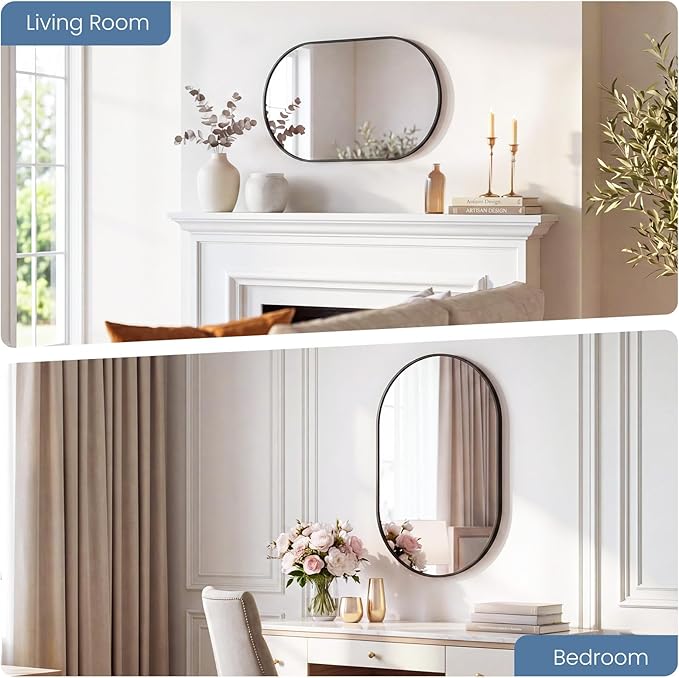 Sweetcrispy 20" x 30" Black Bathroom Mirror - Image 6