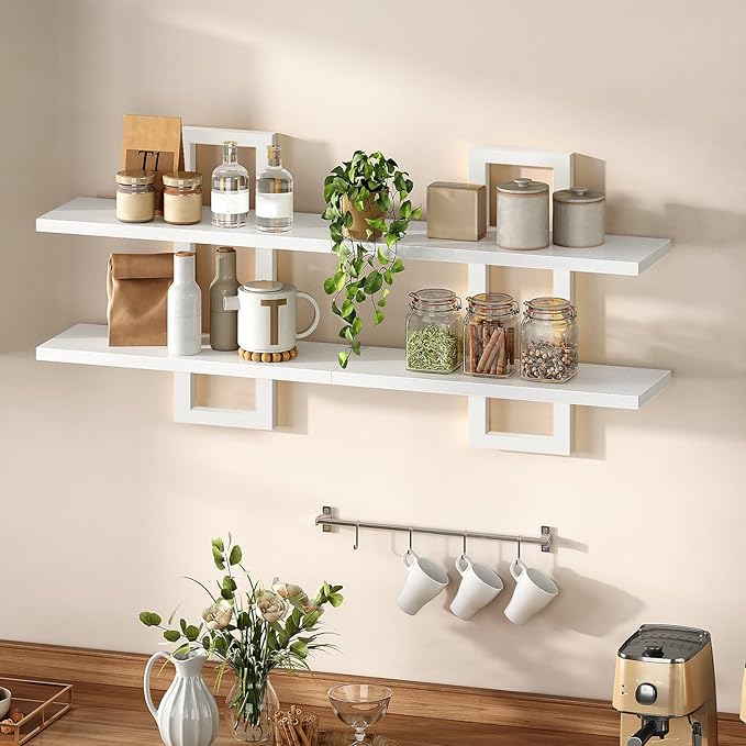 HOOBRO Floating Shelves, 15 Inch Wall Shelf Set of 2, Wall Mounted Storage - Image 3