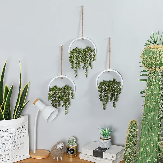 Artificial Hanging Plants Hanging Planter Fake Succulents Artificial String of - Image 5