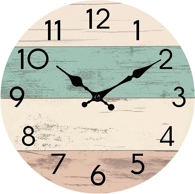 KECYET Wall Clock Silent Non-Ticking Wooden Clocks Battery Operated 8 Inch by KECYETWALLCLOCK