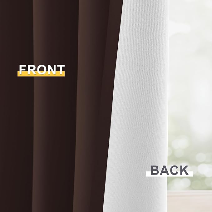 Yakamok 100% Blackout Curtain Panels 84 inches Cold and Light Blocking Drapes - Image 6