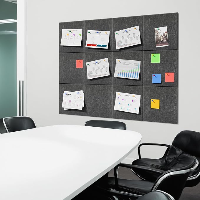 MaxGear Large Cork Board for Wall 48" x 36" Dark Gray Bulletin Board, 12 Pack - Image 8