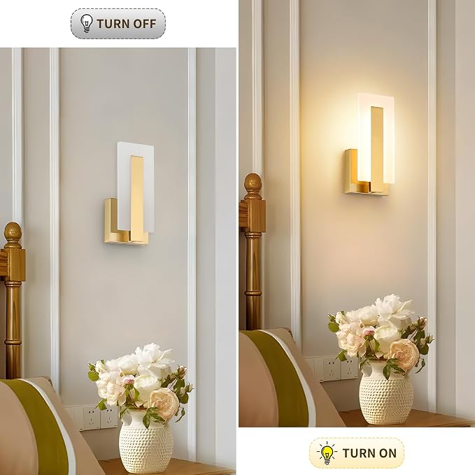 Joosenhouse Modern LED Wall Sconce Set of 2, Dimmable Hardwired Bathroom Vanity - Image 5