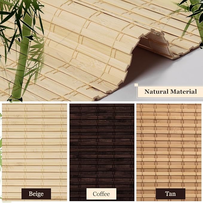 LUCKUP Cordless Bamboo Roman Blinds Shades - Image 3
