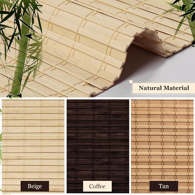 LUCKUP Cordless Bamboo Roman Blinds Shades - Image 3