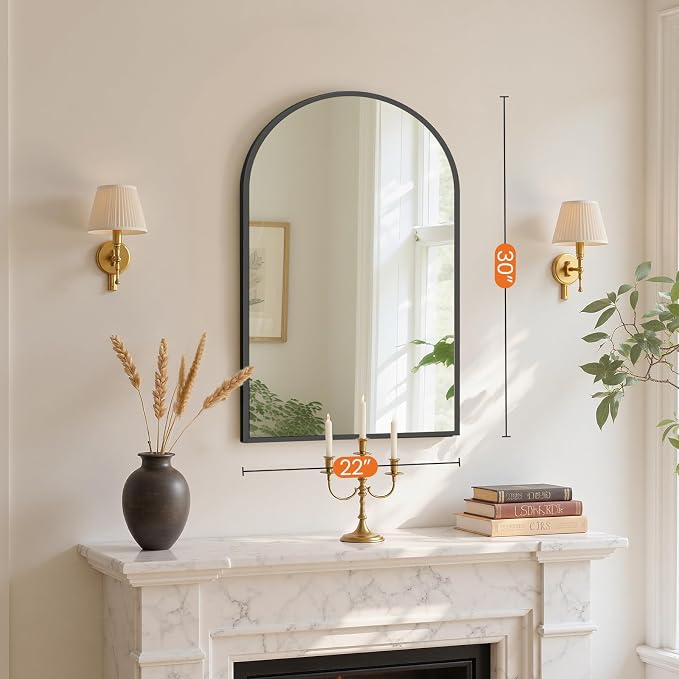 NEWBULIG 22X30 Inch Arched Bathroom Mirror - Image 5