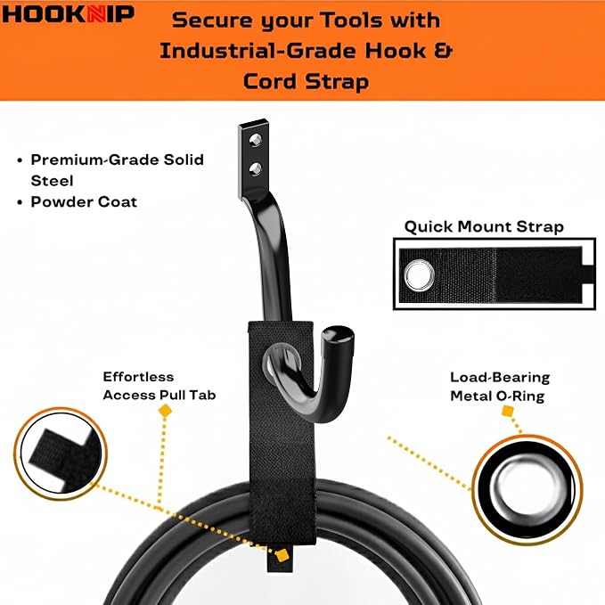 Pack 20 Garage Hooks Heavy Duty | Multi-Sized Wall Mount Tool Hangers - Image 3