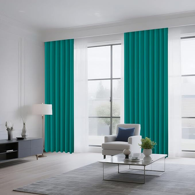 CUCRAF Turquoise Blackout Curtains Customize, Rod Pocket Room Darkening Curtain - Image 8