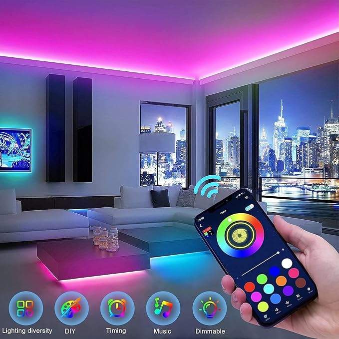 Tenmiro 65.6ft Led Strip Lights Smart Led Light Strips Music Sync Color - Image 2
