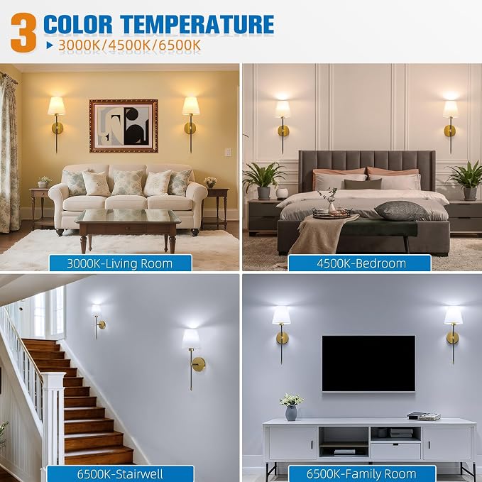 NIORSUN 19.9 inch Battery Operated Wall Sconce Set of 2, 10 Colors Wireless - Image 3