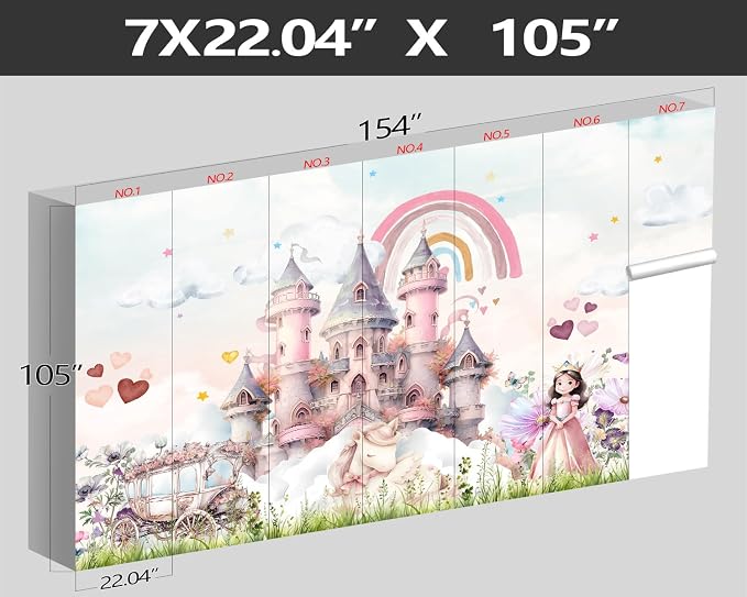 XMPMBM-Pink Cartoon Citadel Nursery Room Fabric Wallpaper Girls Bedroom Wall - Image 4
