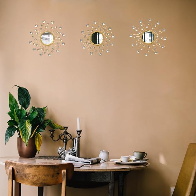 Mirror Wall Decor Wall Mirrors Decorative Sunburst Boho Mirror Gold Mirror Wall - Image 4