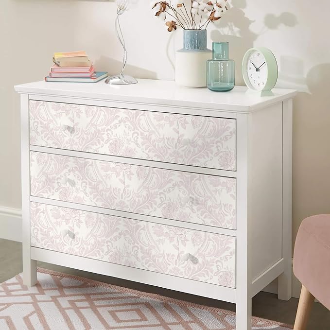 Ismoon Floral Peel and Stick Wallpaper Pink Contact Paper Boho Watercolor - Image 9