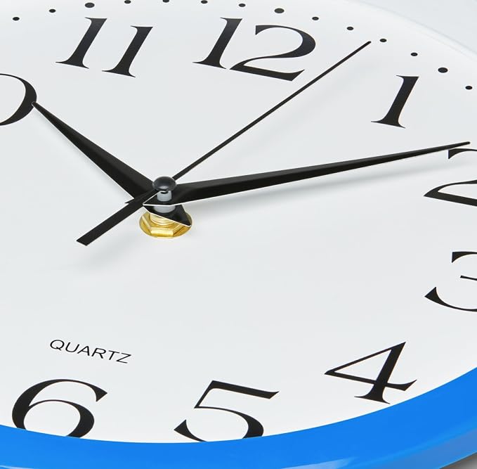 Bernhard Products Blue Wall Clock Silent Non-Ticking 12 Inch Quality Quartz - Image 2