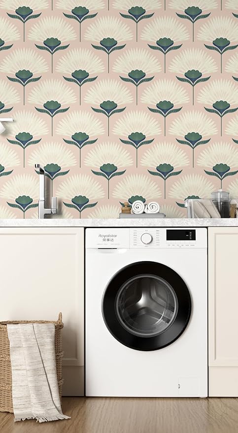 CiCiwind 17.3"×197" Pink Peel and Stick Wallpaper Floral Wall Paper Removable - Image 5