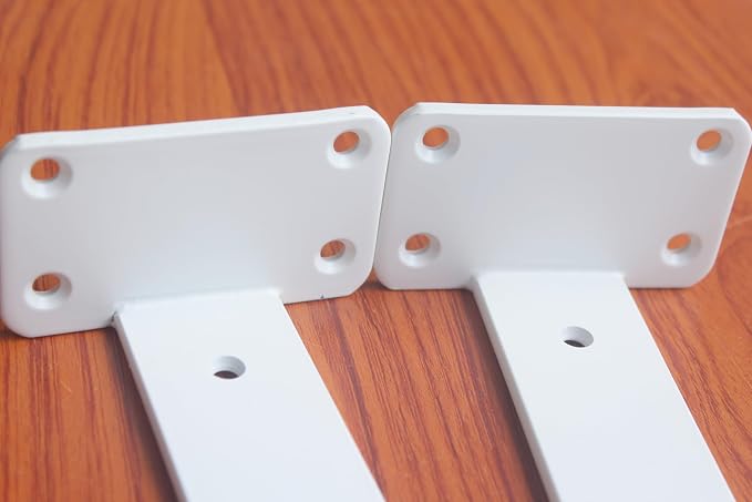 4 Pack - 10 inch White Hidden L Shelf Bracket Iron Floating Shelf Brackets - Image 3