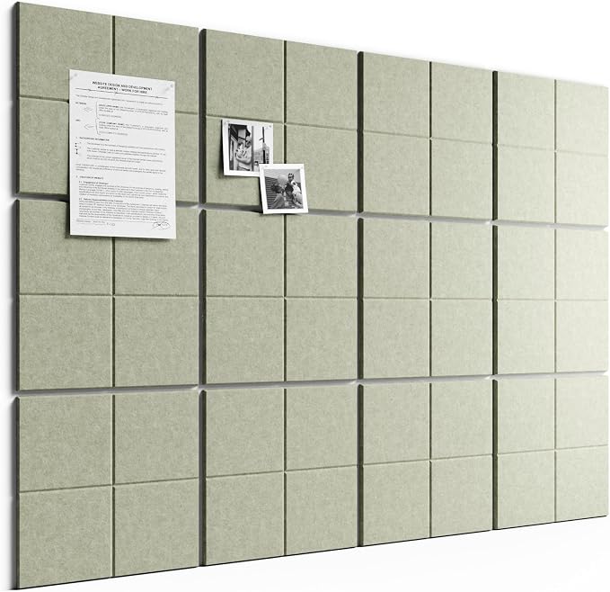Bumusty Large Felt Bulletin Board, 30 Push Pins, 70 Adhesive Tabs by BUMUSTY
