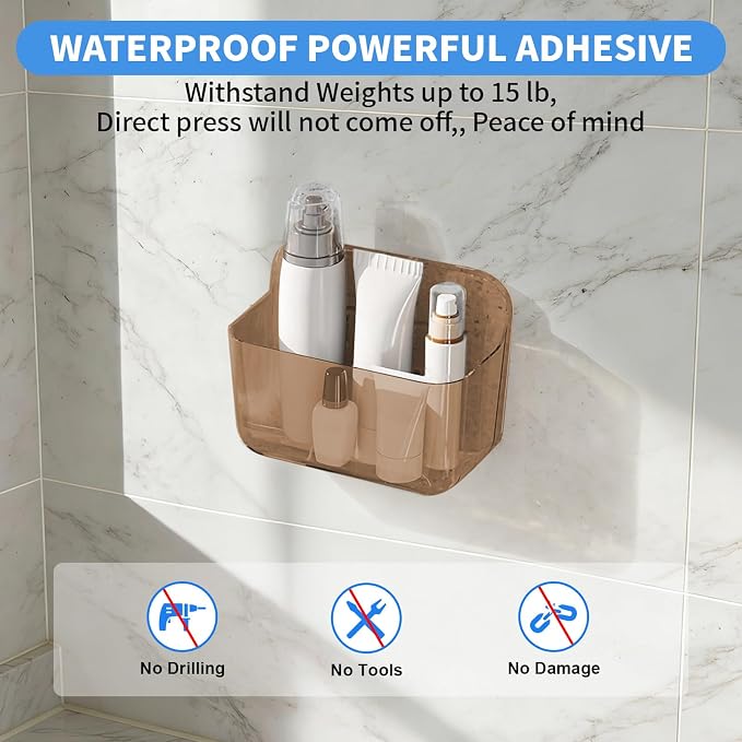 Diesisa 2pc Acrylic Wall Mount Organizer, Adhesive Cabinet Door Organizer - Image 3