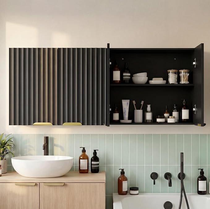 ChooChoo 4 Doors Wall Cabinet Laundry Room, Bathroom Wall Cabinet - Image 7