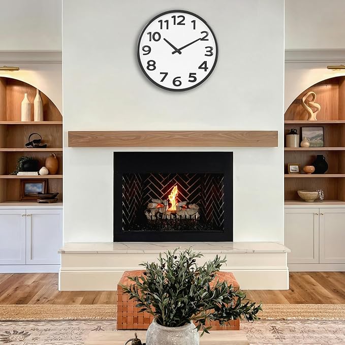 Keepcross 20 Inch Large Wall Clock Battery Operated Silent Non-Ticking - Image 2