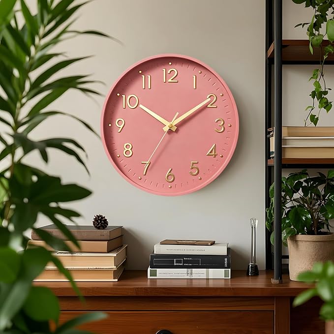 Mosewa Wall Clock 8 Inch, Battery Operated Silent Non-Ticking Modern Analog - Image 2