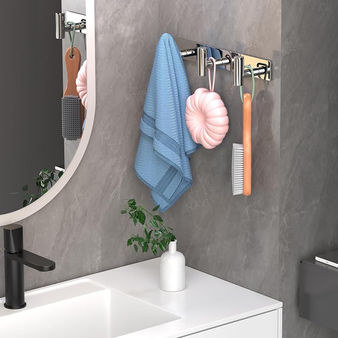 Wall Mounted Coat Rack-3 Hooks, Heavy Duty Stainless Steel Wall Hooks - Image 4