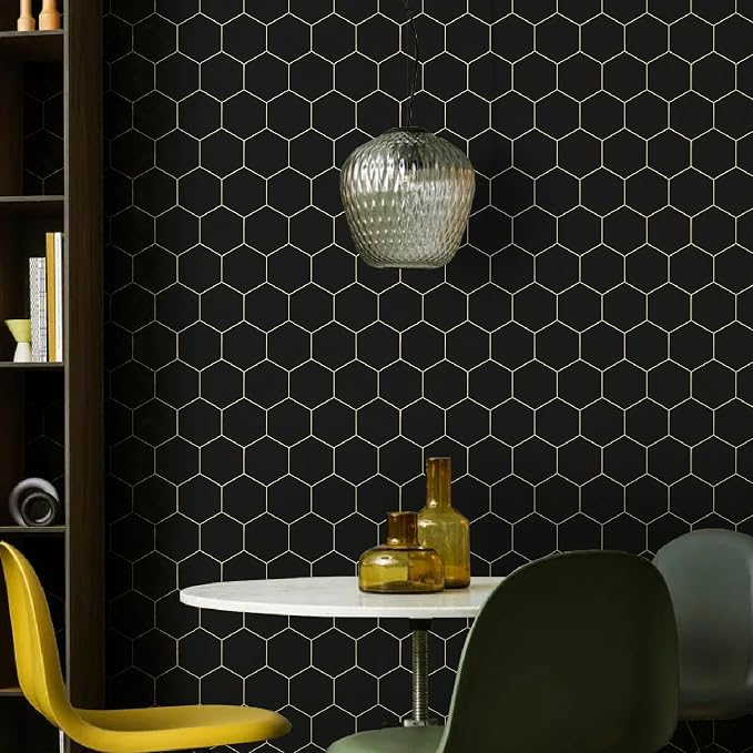 Black and Gold Wallpaper Geometric Peel and Stick Wallpaper - Image 7
