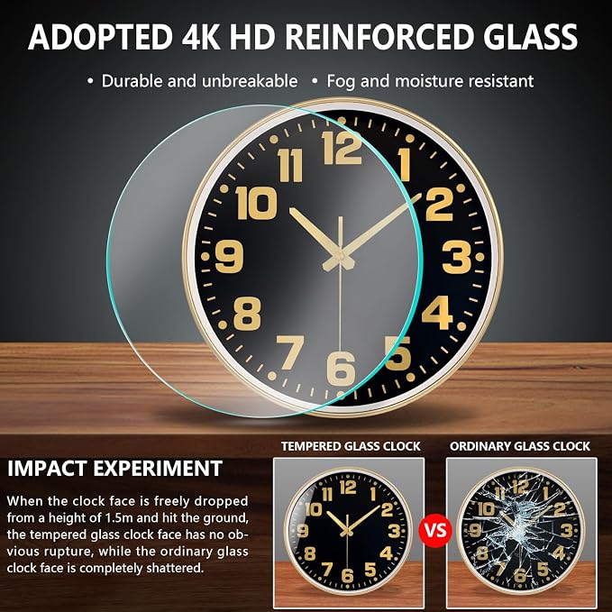 Wall Clock, 8inch Modern Silent Non-Ticking Wall Clocks Battery Operated - Image 5