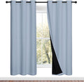 NICETOWN 100% Blackout Window Curtain Panels, Vintage Blue, 2 Pieces, 42-inch by NICETOWN