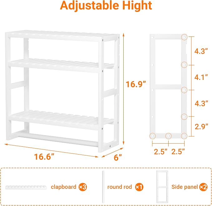 Towel Rack Bathroom Storage Shelves Over The Toilet - Image 2