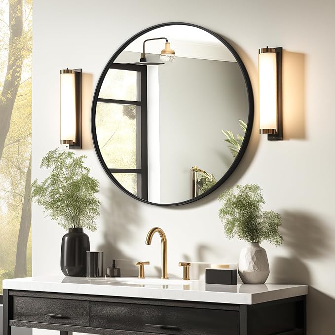 USHOWER Bathroom Mirrors for Over Sink, 36 Inch Circle Mirror - Image 9