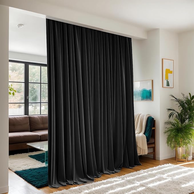 Floor to Ceiling Curtains for Wall Ceiling Mount Track, Room Separator Extra by Grichril