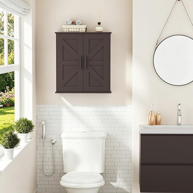Homleke Bathroom Wall Cabinet, Over Toilet Storage Cabinet - Image 8