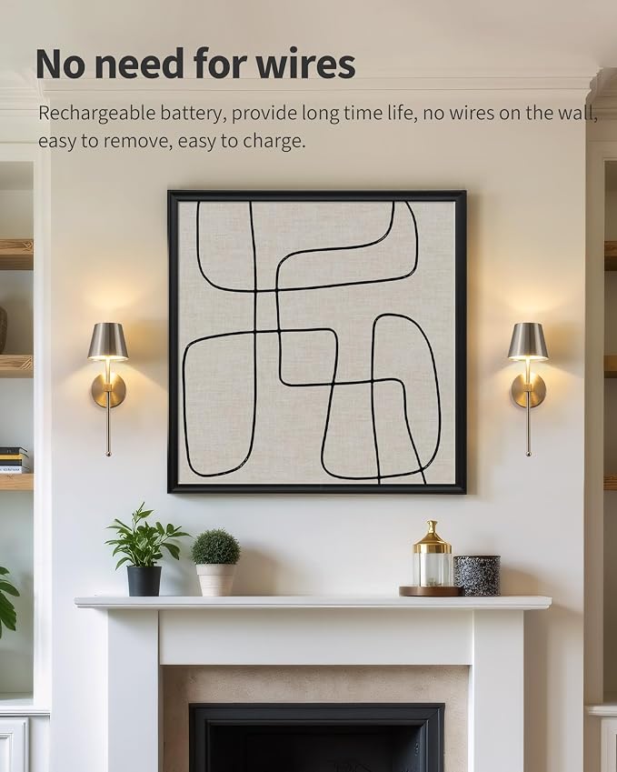 KDG Cordless Wall Sconces Set of 2, Wireless 5200mAh Rechargeable Battery LED - Image 9