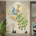 36.6 Inch Large Peacock Wall Clock Non-Ticking Silent, Creative Decorative by FMTADDecorativeWallClocks