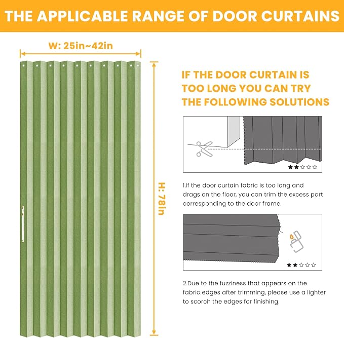 AJAZZ 100% Blackout Magnetic Door Curtain Accordion Doors Interior Folding - Image 2