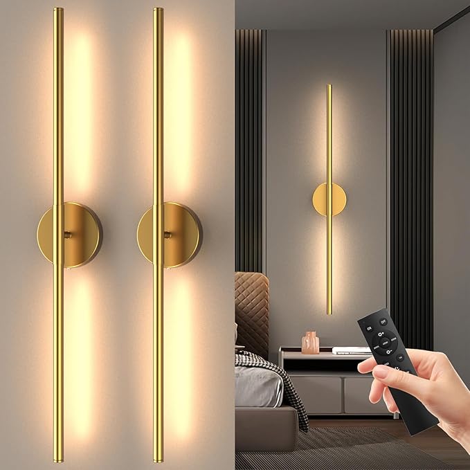Tartek Battery Operated Wall Sconces Set of Two, Rechargeable Wall Lights by Tartek