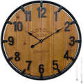 Large Farmhouse Rustic Wooden Wall Clock by Mrocioa