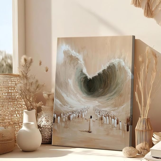 Moses Parting the Red Sea Canvas Wall Art Modern Christian Bible Stories Wall - Image 3