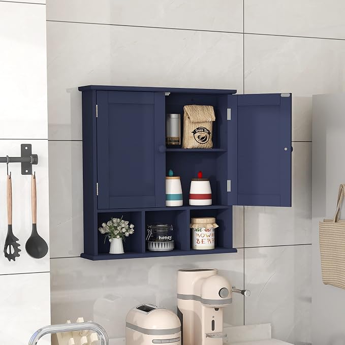 TaoHFE Blue Bathroom Over The Toilet Storage Cabinet, Wall Medicine Cabinet - Image 3