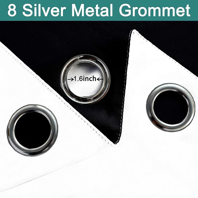 Yakamok Pure White Total Blackout Curtains, Heavy Duty Lined Blackout Drapes 72 - Image 6