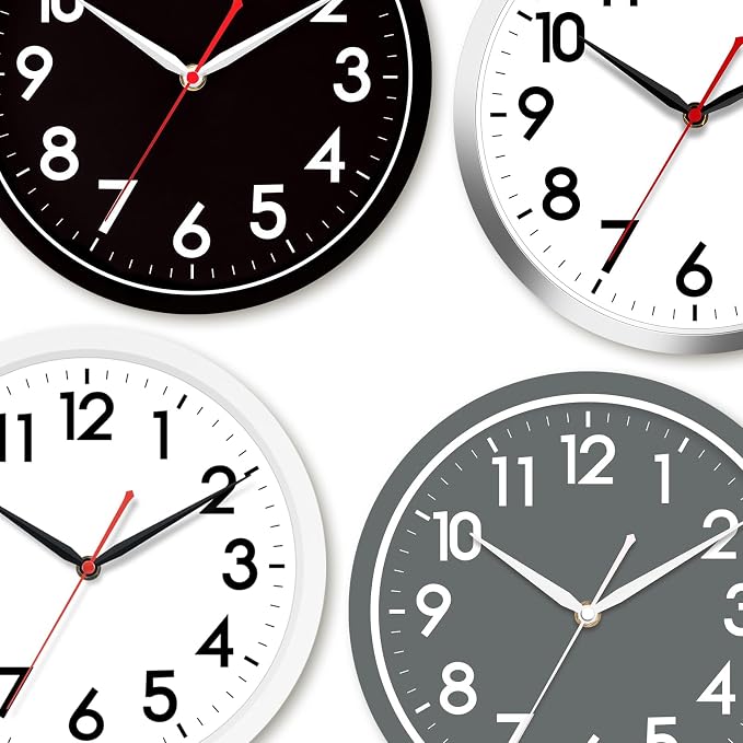 AKCISOT Wall ClockModern Black Silent Non Ticking Wall Clocks Battery Operated - Image 7