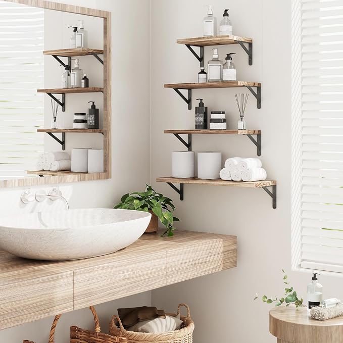 YGEOMER Floating Shelves for Wall Mounted Wall Shelves for Bedroom, Bathroom - Image 5