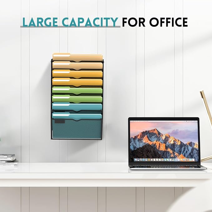 SUPEASY 8 Tier Wall File Organizer, Hanging Wall Mounted Mail Organizer - Image 6