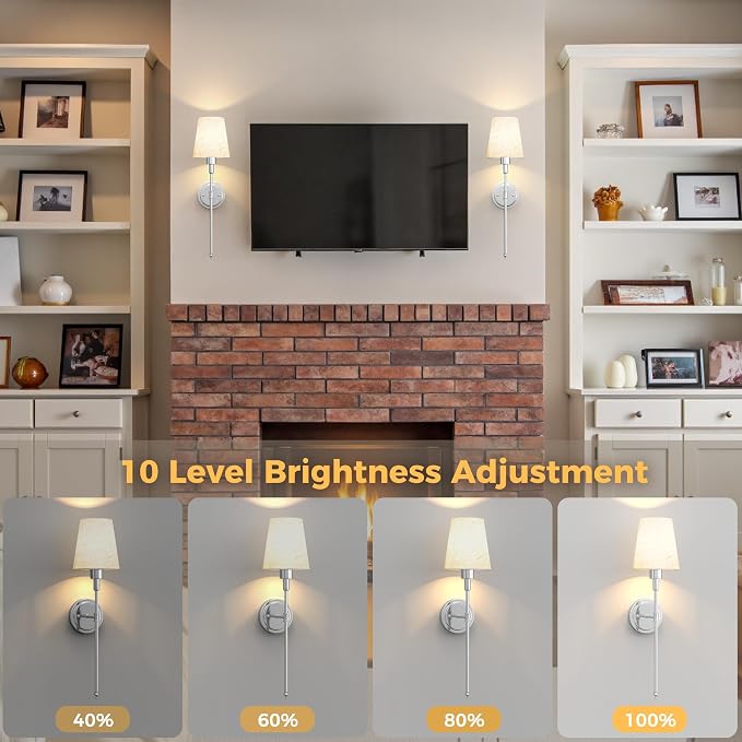 DORESshop Battery Operated Wall Sconce Set of 2, 7 Color Wireless Wall Light - Image 5