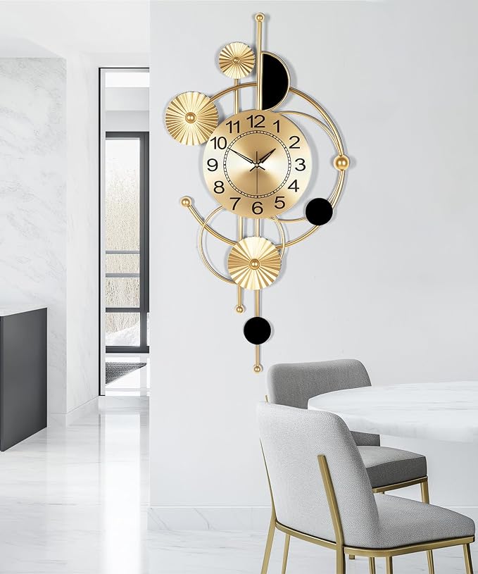 Large Wall Clock, Modern Silent Non-Ticking Metal Wall Clocks, Battery Operated - Image 4